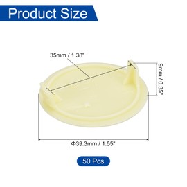uxcell 50Pcs Hinge Hole Covers, 35mm(1 3/8") Dia Plastic Concealed Hole Cover Round Flush Type Caps for Furniture Cabinet Cupboard, Cream Color