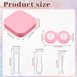 Classicseali 2PCS Travel Contact Lens Case Kit,Contact Lens Case Cute with Applicator Tool Tweezer, Contacts Len Travel Cases, for Outdoor, Home, Office, Dormitory and Daily Use, Pink