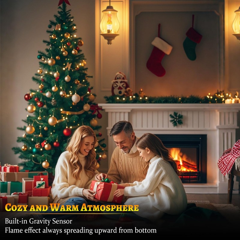 HoogaLife Flame Light Bulbs, Warm Flickering Light Bulbs Effect of
