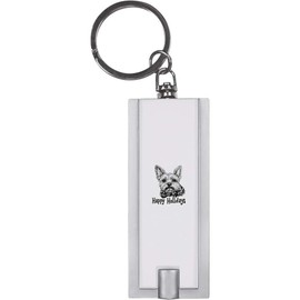 Azeeda 'Happy Holidays Yorkshire Terrier' Keyring LED Torch (KT00040544)