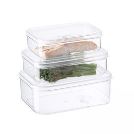 Lustroware 3 Set, Micro Clear Kitchen Pantry Food Storage Container Set with Lid, Shatterproof, BPA Free, Dishwasher, Microwave Safe Canister, Fridge Refrigerator Organizer (1.0qt / 1.4qt / 2.3qt)
