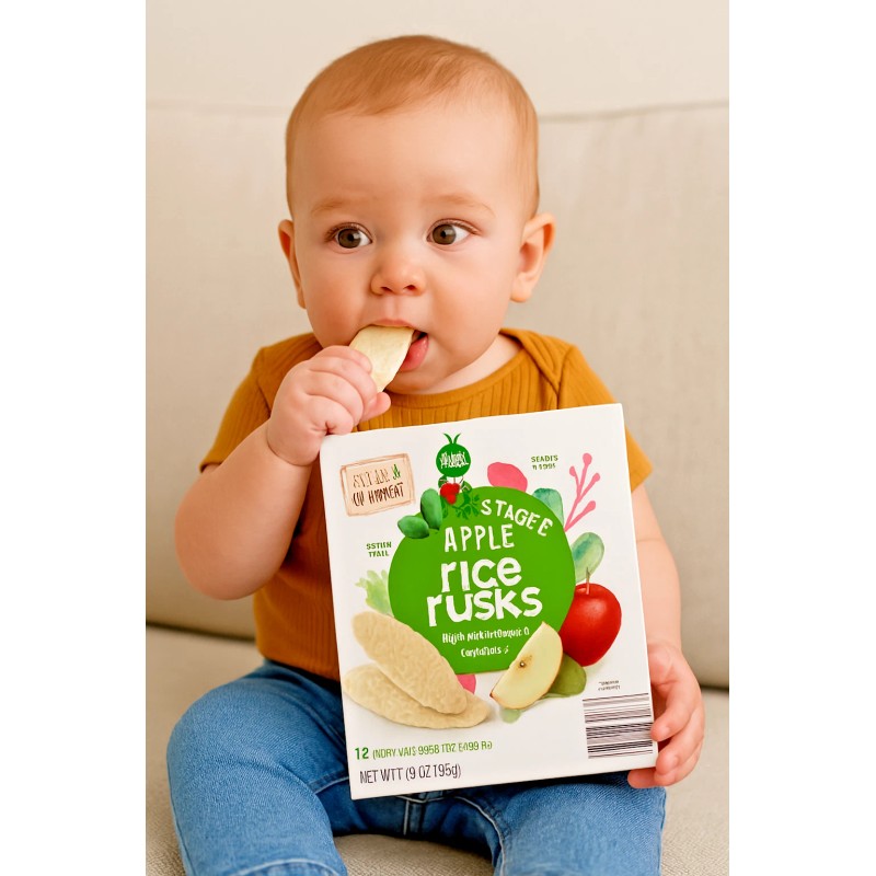 Little Apple Rice Rusks Stage 2 – Gentle Teething Wafers
