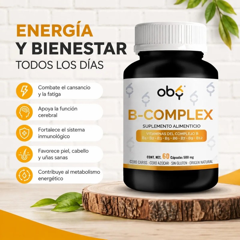 Suplemento Complejo B 60 Cápsulas De Origen Natural Premium