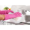 Myungjin Reusable Waterproof Household Dishwashing Non-Slip Cleaning Rubber Gloves with