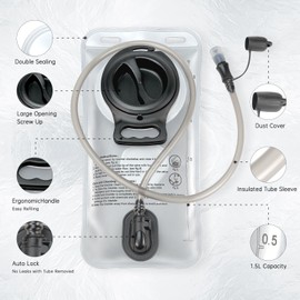 DTnewsun Hydration Bladder 1.5L,2L,3L Leakproof Water Reservoir,Leak Proof Water Reservoir with Insulated Hose,for Hydration Pack for Cycling, Hiking, Running, Climbing, Biking