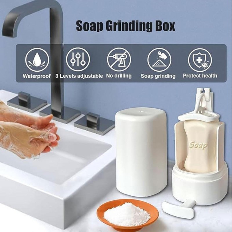 Bar Soap Grinder Dispenser - Adjustable Compact Bar Soap Container