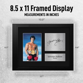 HWC Trading Sylvester Stallone Rocky Gifts USL Framed Printed Signed Autograph Picture for Movie Memorabilia Fans - US Letter Size
