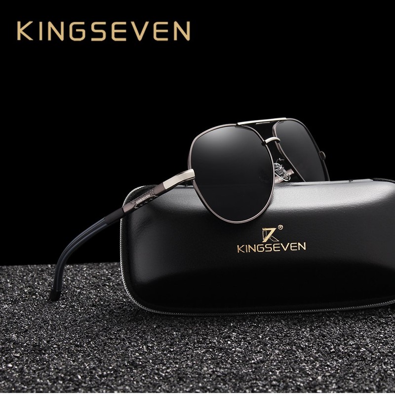 KINGSEVEN Classic Polarized Sunglasses for Men Women Retro Aluminum magnesium