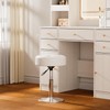Youtanic Vanity Stool with Adjustable Height, 360°Swivel PU Leather Ottoman