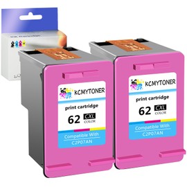 KCMYTONER 62XL Remanufactured Ink Cartridge Replacement for HP 62 XL Compatible with Envy 7640 5660 7645 5540 Officejet 200 250 Printer (2 Color)