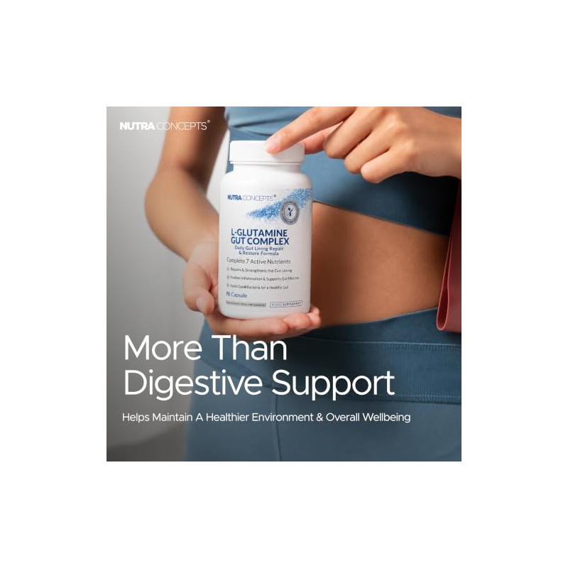 L-Glutamine Gut Complex - 90 Vegan Capsules - Gut Lining
