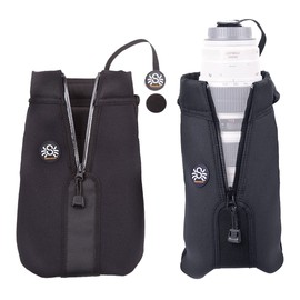 Spider Holster SpiderPro Large Camera Lens Pouch for Any Belt with One Hand Zipper, Integrated Rain Hood and Velcro Lens Cap Retaining Strap - Fits 70-200mm Lens, black, 70-200mm Camera Lens Bag