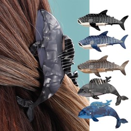 1 x blaue Hai-Wal-Klauen-Clips, Tierform, große Klauen-Clips, starker Halt, Haarklammern, Haarspangen, Haarstyling-Zubehör, Hai-Haarspange