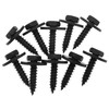 10 x Black Taper Screw Self Tapping Screw and Washer