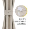 NICETOWN 100% Linen Blackout Door Curtain for Patio Glass Window,