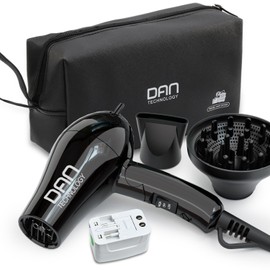 DAN Technology Auto Dual Voltage Hair Dryer,Hair Blow Dryer,Folding hairdryer for Travel,Small Blower with Multi-Function Plug Adapter,Compact Hair Dryer with Diffuser & Concentrator