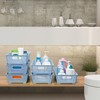Stackable Woven Plastic Basket, Storage Bins for Cabinet, Closet, Shelf,