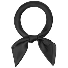 Allegra K Scarf, Plain, Square, Neckerchief, 27.6 inches (70 cm), Women's, Black