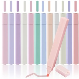 GOTFUN Highlighters 12 Pcs Pastel Highlighter Aesthetic Highlighters, Pastel Highlighters Pens Mild Assorted Colours Highlighters Pens for Notes School