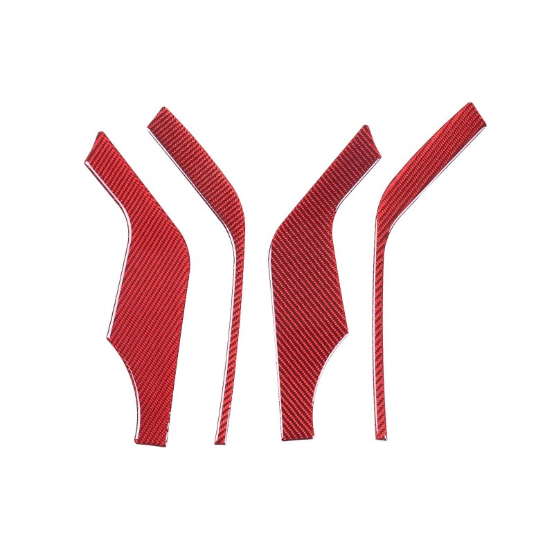 autopart2021 Red Carbon Fiber Instrument Dashboard Side Panel Trim For
