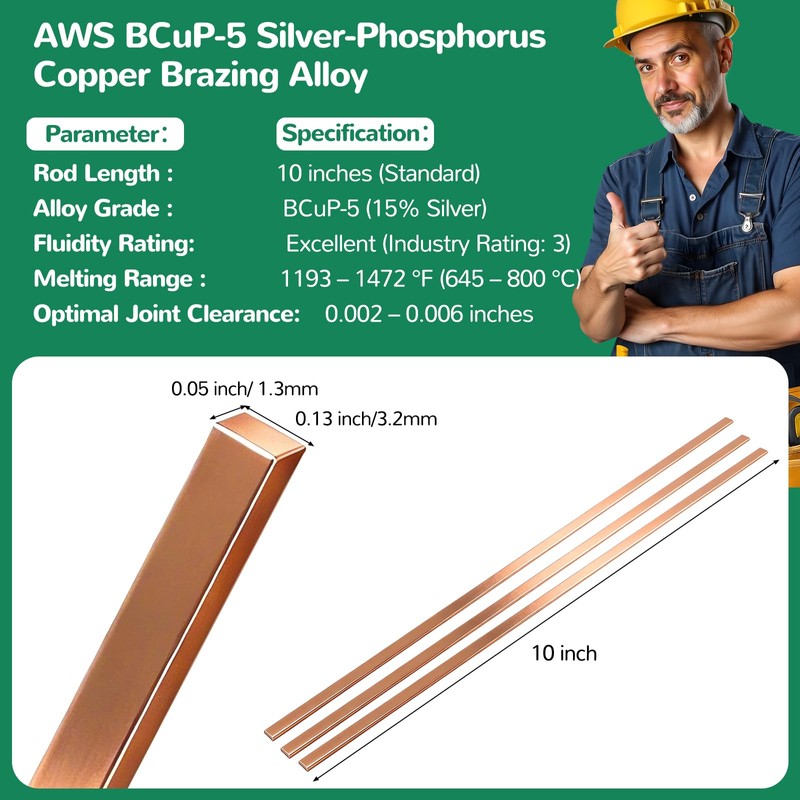 COCODE 10 Sticks 15% Silver Brazing Rods AWS BCuP-5 Silver