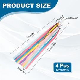 sourcing map Bike Streamers Colorful Bike Tassels Scooter Handlebar Streamers Bicycle Tassel Ribbon for Girls Bicycle Tricycle Handles Accessory (Rainbow Color, Pack of 4)