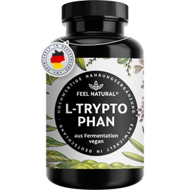 L-Tryptophan - 500mg per daily dose - 180 capsules for 6 months - from fermentation - vegan, developed in Germany & laboratory tested