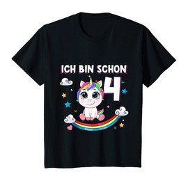 Kids Ich bin schon 4 Jahre alt Birthday Child Unicorn Gift T-Shirt