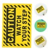 SHINEOFI Watch Your Step Caution Sign Durable PVC Wet Floor