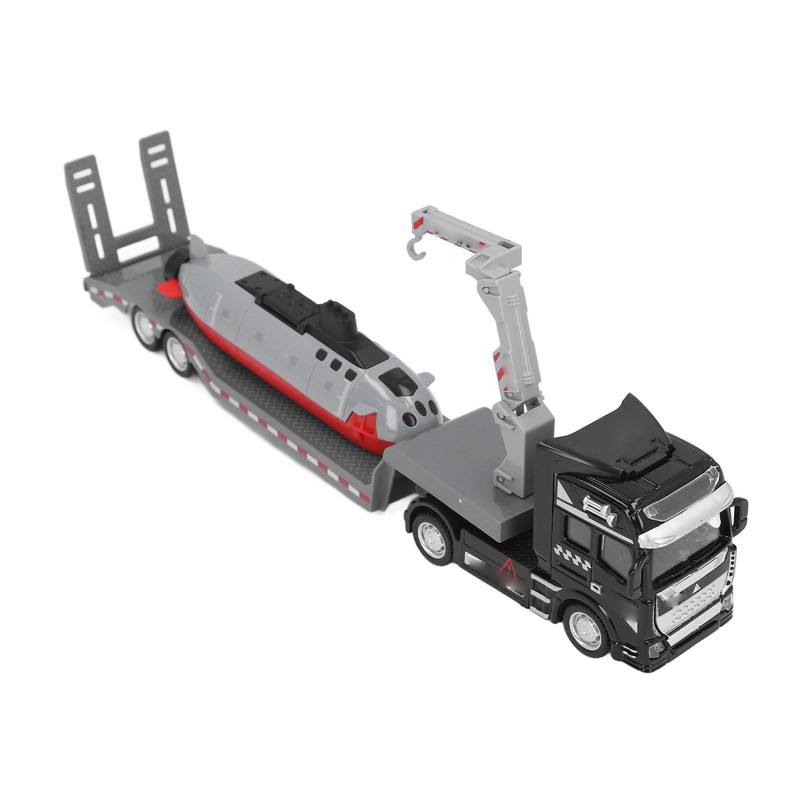 Alloy Semi Flatbed Trailer Truck Toy with Submarine Educational Realistic