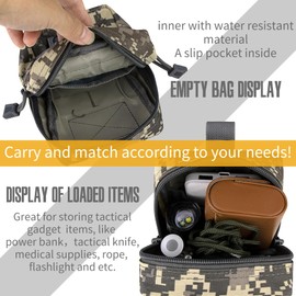 IronSeals Tactical Molle EDC Pouch Multi-Purpose Compact Pack Water-Resistant Utility Pouch with Flag Patch