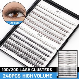 10D /20D Mixed, 0.07mm /0.10 mm Mixed, 8-12mm,10-14mm,12-16mm,14-18mm,16-20mm and Under Eyelashes Mixed C Curl Natural False Eyelash Extension Soft Lashes Individual Eyelashes (8-12mm Mixed)