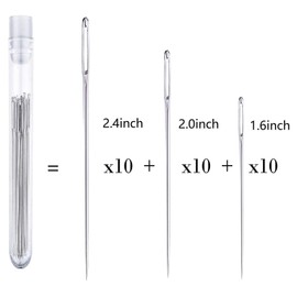 30 pcs Big Eye Hand Sewing, 3 Sizes Sewing Needles, Needles for Sewing, Large Eye Sewing Needles, Large Sewing Needles, for mesh, Denim, Silk, Canvas, Cotton