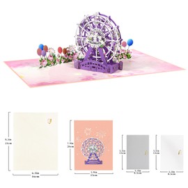 GREETING ART Ferris Wheel Love Pop Up 3D Greeting Card,Valentine's Day Card,Anniversary Card,Pop Up Birthday Card,Happy Birthday Card for Kids,Wife,Girlfriend,Thinking Of You, Thank You
