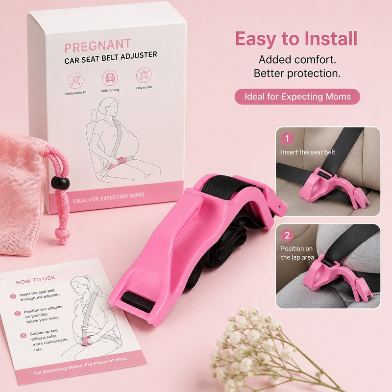 Pregnancy Seat Belt Adjuster for Car Comfort – Maternity Lap