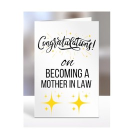 Congratulations on becoming a Mother In Law card, Gifts for Men, Women, Presents for Christmas, A5-79_134