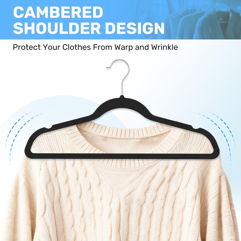 Simple Deluxe Velvet Hangers 70 Pack, Heavy Duty Non-Slip Suit