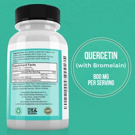 DOCTOR RECOMMENDED SUPPLEMENTS DOCTOR RECOMMENDED SUPPLEMENTS Quercetin 800mg w/Bromelain 165mg Per Serving- 120 Veggie Capsules-Full 60 Day Supply, Vitamin Supplement to Support & Bioflavonoids, Gluten Free, Non-GMO