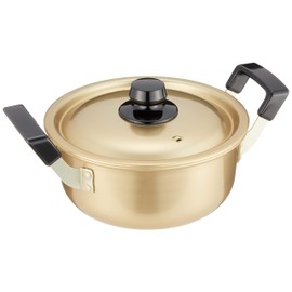 Hokuriku Aluminum Two-Handled Pot, 6.3 inches (16 cm), For Gas Stoves, Lightweight, Pure Oxalic Acid, Flavoring, Made in Japan