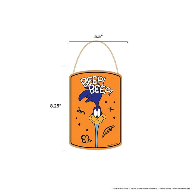 Looney Tunes Road Runner Beep Beep Hanging Wood Wall Decor