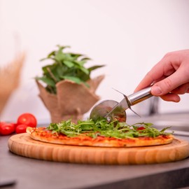 Relaxdays Pizza Cutter Set of 3, Sharp Stainless Steel Blade with Diameter 6.5 cm, Dishwasher Safe Professional Pizza Roller, Silver