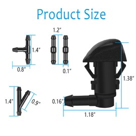 Windshield Washer Nozzles Kit, Windshield Washer Hose Kit with Connectors Compatible with Honda Pilot 2009-2012 2014 2015, Replace OEM# 76810-SZA-A01ZA