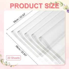 PATIKIL 20 Sheets Flower Wrapping Paper, Frosted Waterproof Bouquet Wrapping Paper Florist Supplies Packaging Paper for DIY Crafts Wedding Birthday Gift, White