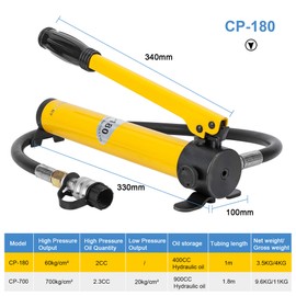 NEWTRY CP-180 Manual Hydraulic Hand Pump Single Acting 853psi for Separate Type Hydraulic Tool