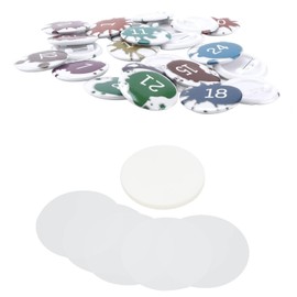 Tissting Pack of 100 Transparent Badge Protective Film, Round Badge Foils, Badge Film, Badge, Plastic Circle Protective for DIY Button Maker, Clear (56 mm)