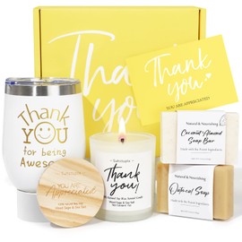 Thank You Gifts for Women, Employee Appreciation Gifts Unique Gratitude Gifts Baskets for Coworkers Boss Teachers Hostess Secretary Nurse Volunteer Mom Clients (Thank You Set)