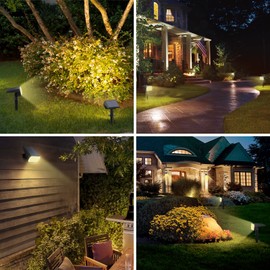 WELALO Solar Spot Lights Outdoor, [2 Pack/65 LED/3 Modes] Solar Landscape Spotlights, Solar Powered Security Lights, IP68 Waterproof Wall Lights for Outsides Walkway Yard Garden Driveway(Warm White)