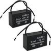 Twidec/2Pcs 450V AC 50/60Hz Run Capacitor 2-Wire Metallized Polypropylene Film