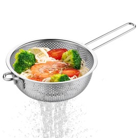 GREATLINK Food Pasta Colanders/Strainers for Kitchen Stainless Steel Collander with Handle, Kitchen Mesh Colander Large Metal Strainer for Pasta, Berry, Veggies, Fruits, Noodles,Rice,Salads