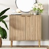 Vrullu Fluted Storage Cabinet, Free Standing Buffet, Wood Sideboard, Multifunctional